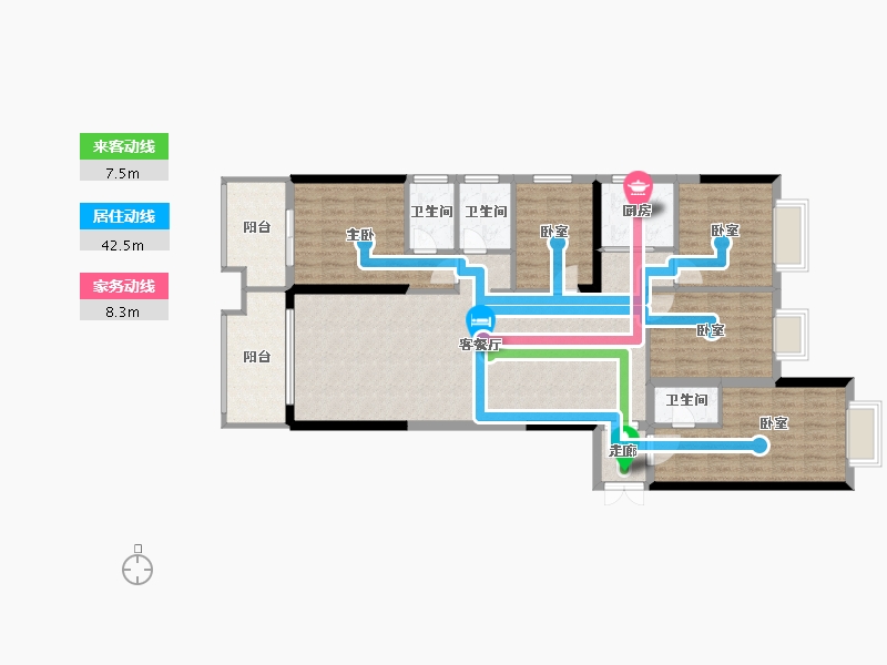 湖南省-衡阳市-来雁1号-126.01-户型库-动静线