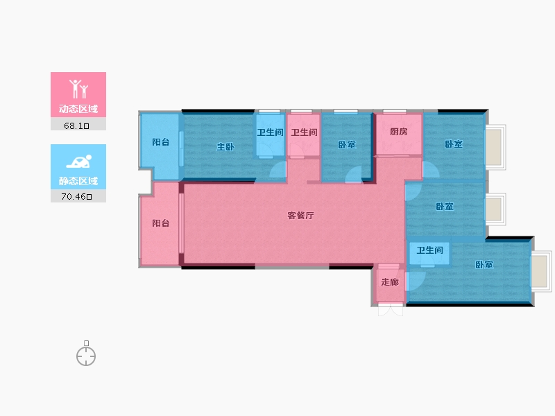 湖南省-衡阳市-来雁1号-126.01-户型库-动静分区