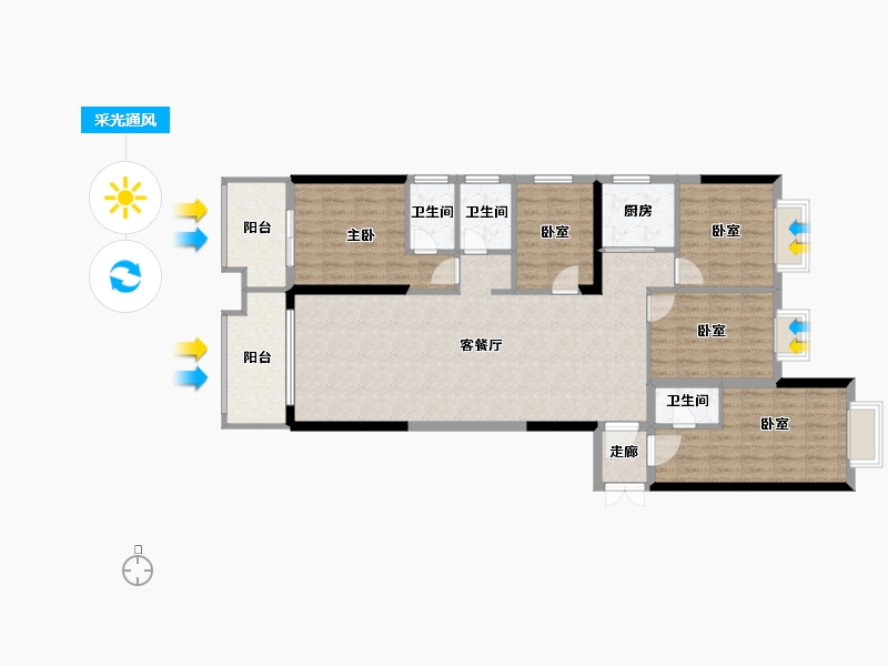 湖南省-衡阳市-来雁1号-126.01-户型库-采光通风