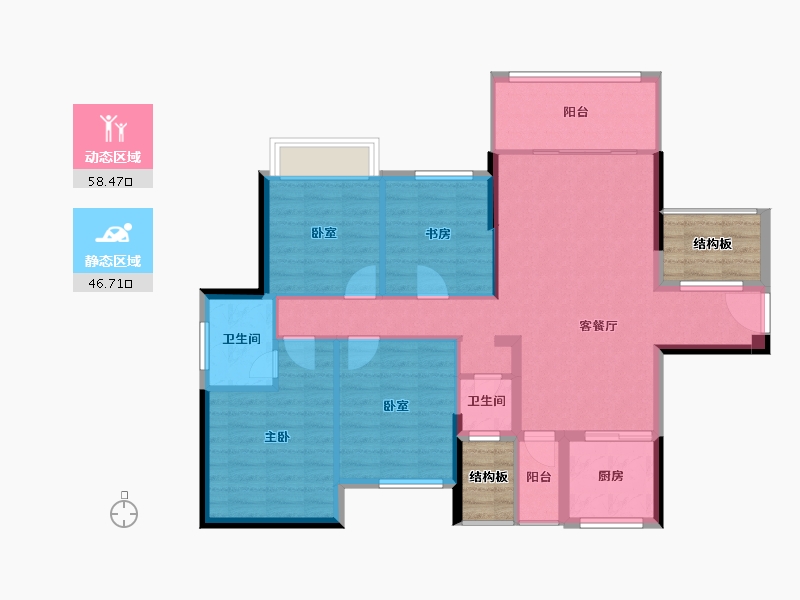 湖南省-衡阳市-花伴里-101.66-户型库-动静分区