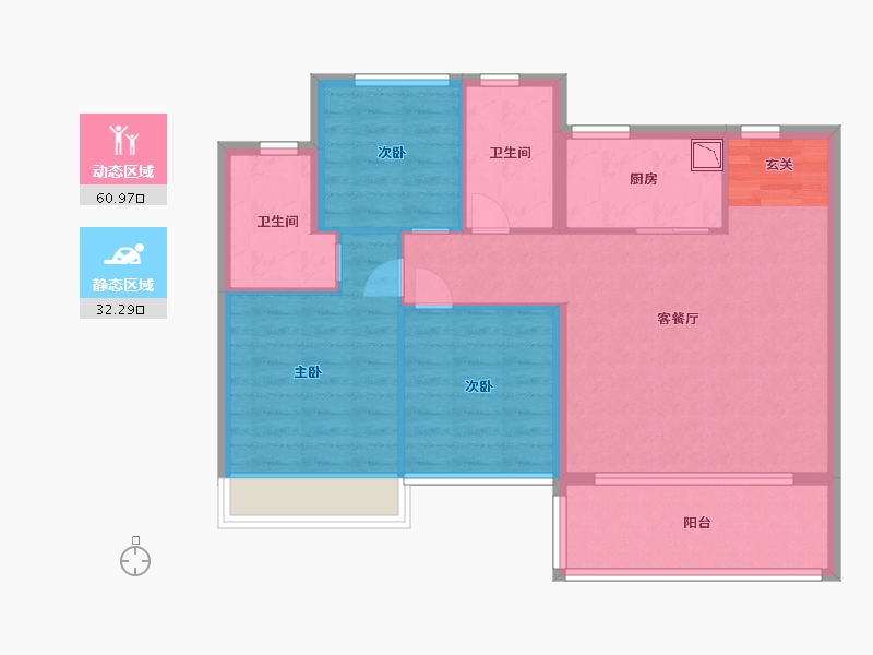 江苏省-苏州市-锦上和风华苑-84.00-户型库-动静分区