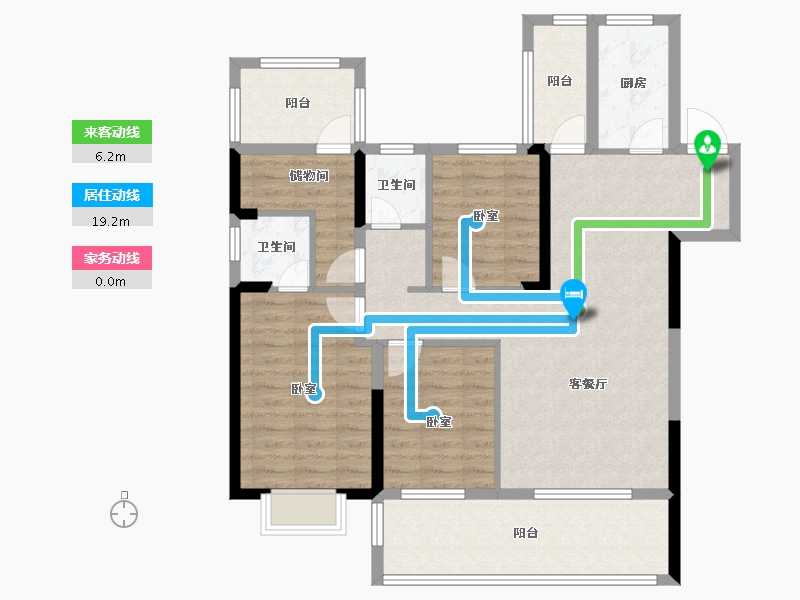 湖南省-衡阳市-鸿豪・东御-101.55-户型库-动静线