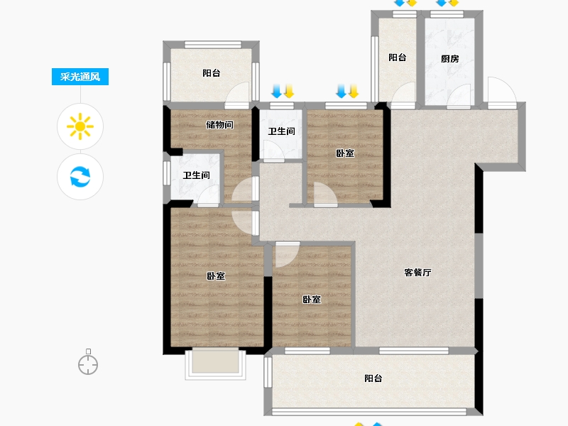 湖南省-衡阳市-鸿豪・东御-101.55-户型库-采光通风