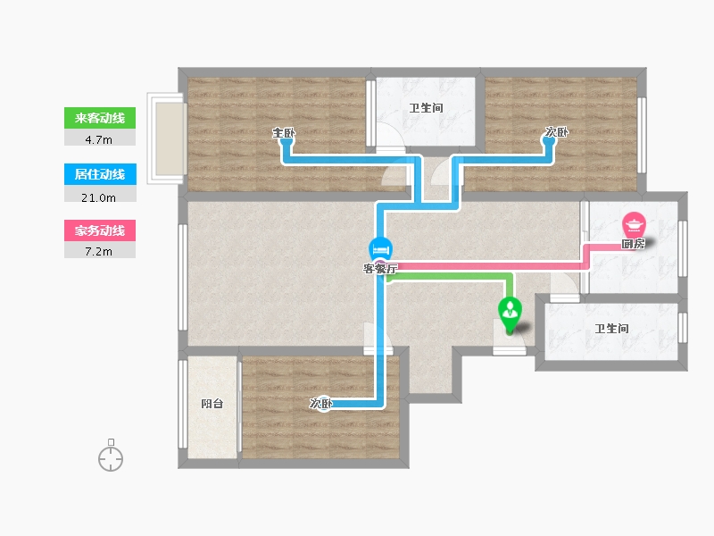 山东省-潍坊市-恒信巴塞小镇-103.63-户型库-动静线