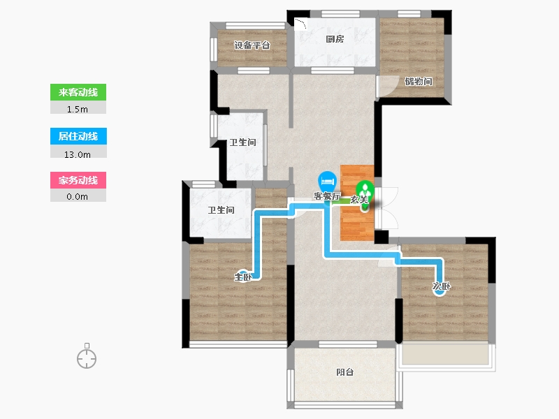 江苏省-苏州市-天房美瑜兰庭-92.80-户型库-动静线