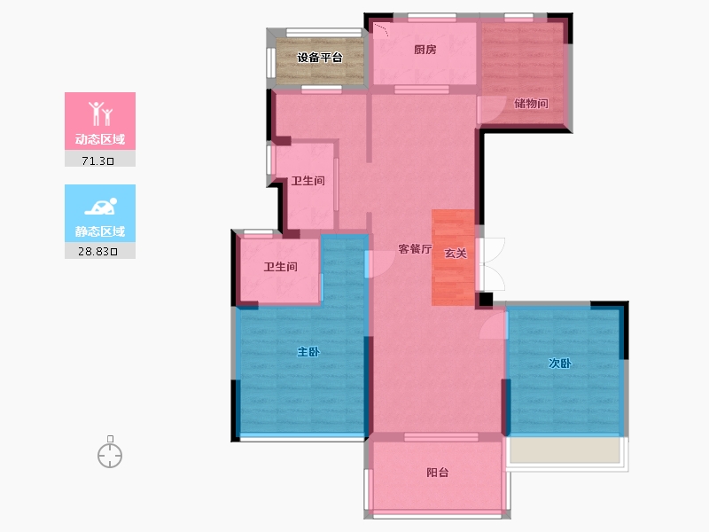 江苏省-苏州市-天房美瑜兰庭-92.80-户型库-动静分区