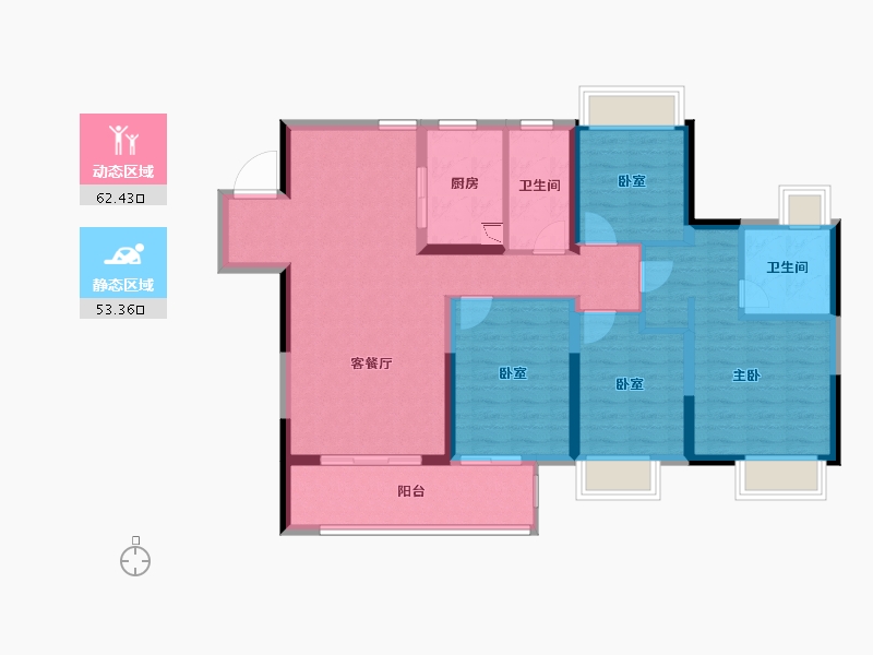 江苏省-徐州市-大华・潘安湖首府-103.39-户型库-动静分区