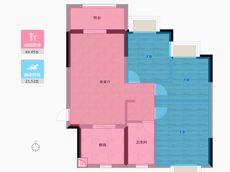 广东省-中山市-恒大御景-68.00-户型库-动静分区