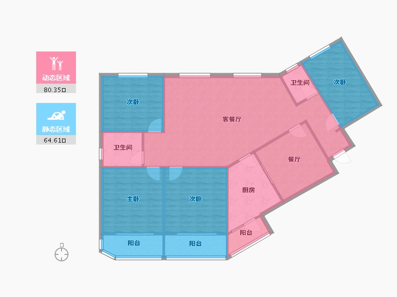 上海-上海市-金谷园小区-134.01-户型库-动静分区