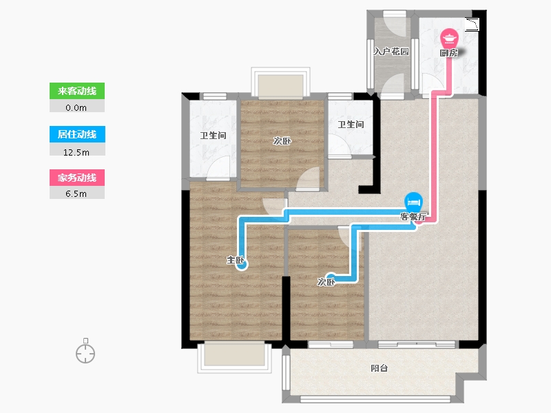 福建省-泉州市-南益刺桐春晓-94.70-户型库-动静线