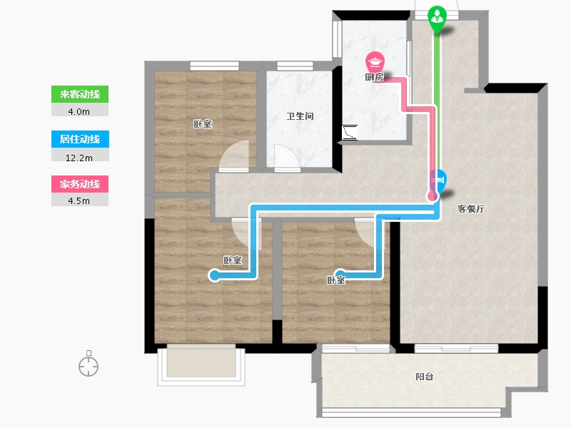 江苏省-徐州市-美的・观棠-78.44-户型库-动静线