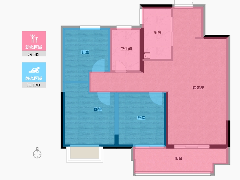 江苏省-徐州市-美的・观棠-78.44-户型库-动静分区