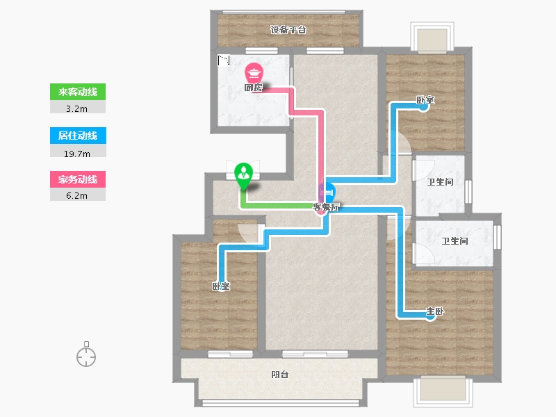 江苏省-徐州市-弘阳璞樾门第-100.26-户型库-动静线