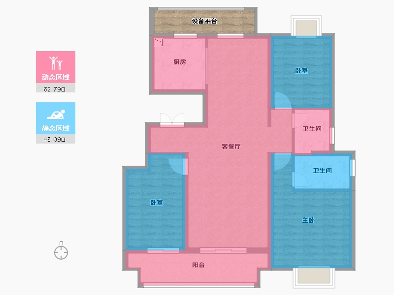 江苏省-徐州市-弘阳璞樾门第-100.26-户型库-动静分区