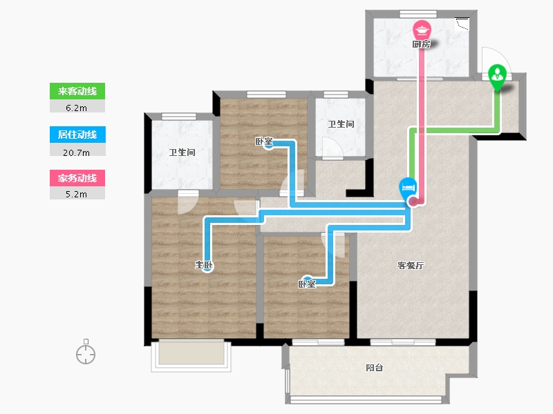 江苏省-徐州市-美的・观棠-94.41-户型库-动静线