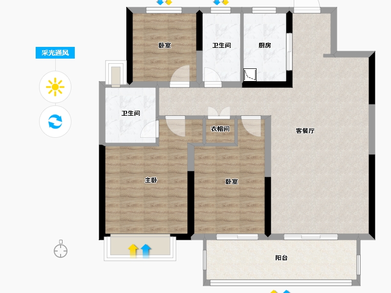 江苏省-徐州市-大华・潘安湖首府-92.95-户型库-采光通风