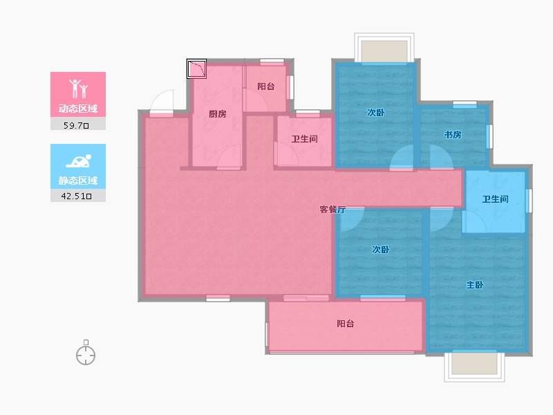 四川省-德阳市-保利国际城-91.31-户型库-动静分区