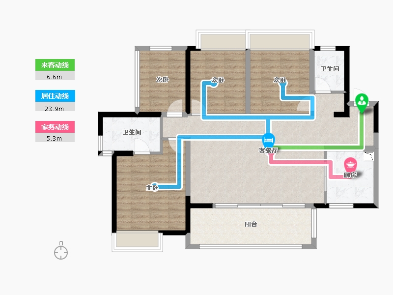 四川省-绵阳市-领地东原阅城-109.07-户型库-动静线