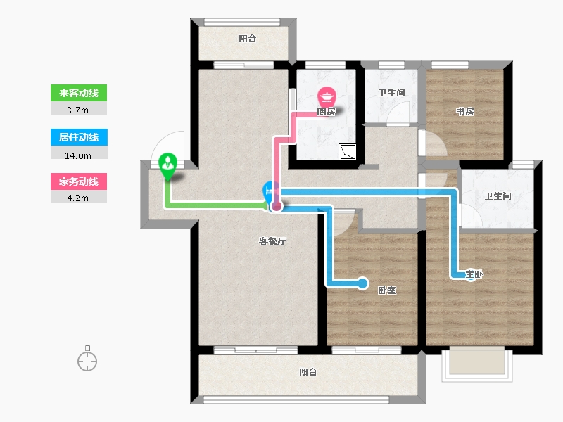 陕西省-安康市-昆明融创文旅城-91.35-户型库-动静线