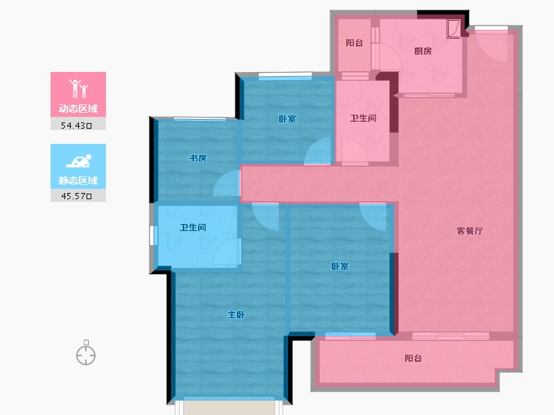 广西壮族自治区-柳州市-合景云溪四季-89.65-户型库-动静分区