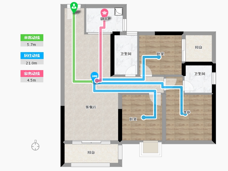 广西壮族自治区-柳州市-晨华・金湾御府-75.44-户型库-动静线