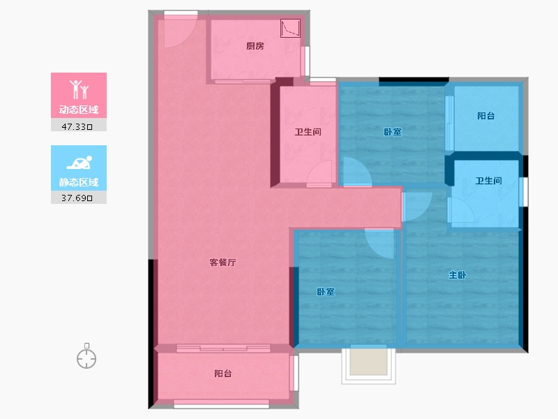 广西壮族自治区-柳州市-晨华・金湾御府-75.44-户型库-动静分区