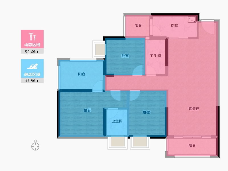 广西壮族自治区-柳州市-晨华・金湾御府-95.71-户型库-动静分区