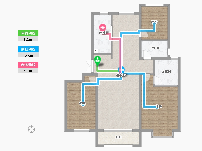 河北省-邢台市-东方御园-105.32-户型库-动静线