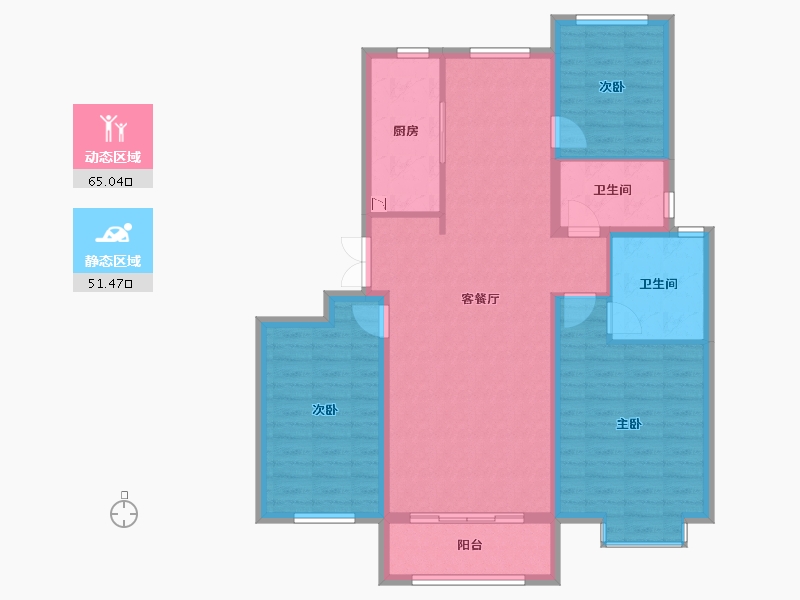 河北省-邢台市-东方御园-105.32-户型库-动静分区