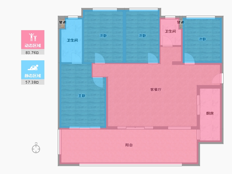 贵州省-六盘水市-城投・凤凰院景-128.60-户型库-动静分区