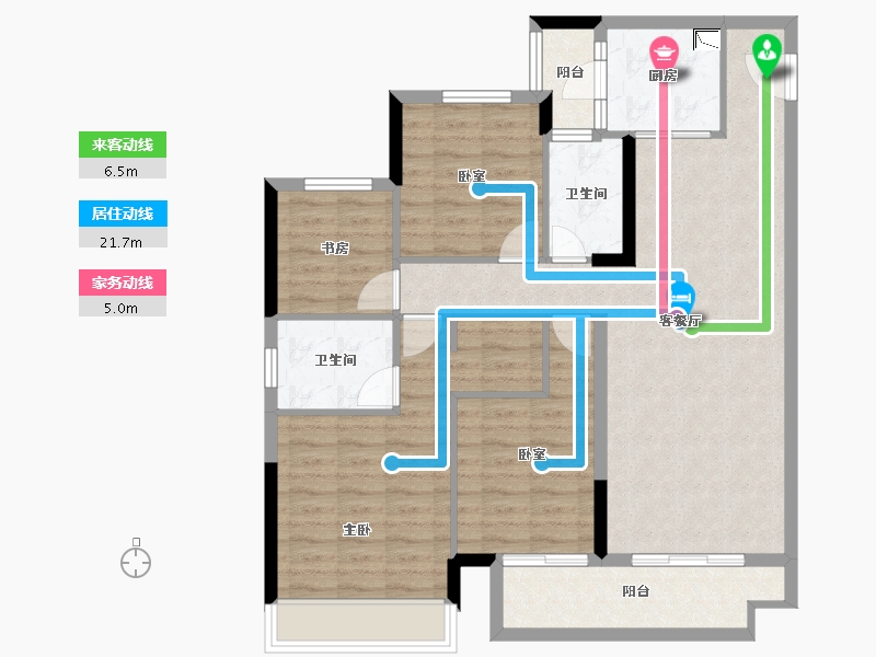 广西壮族自治区-柳州市-合景云溪四季-99.57-户型库-动静线