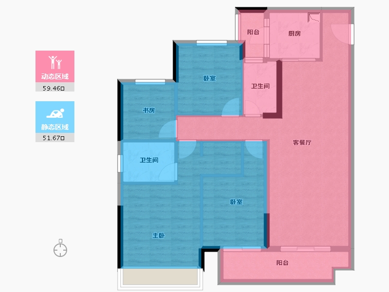 广西壮族自治区-柳州市-合景云溪四季-99.57-户型库-动静分区