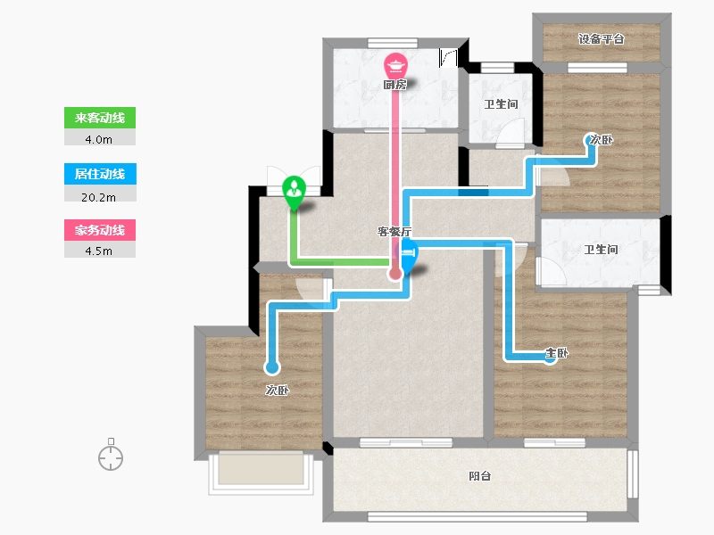 安徽省-亳州市-绿地・亳州城际空间站-94.14-户型库-动静线