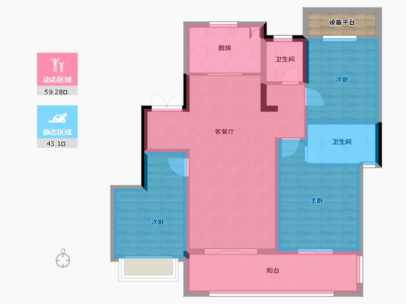 安徽省-亳州市-绿地・亳州城际空间站-94.14-户型库-动静分区