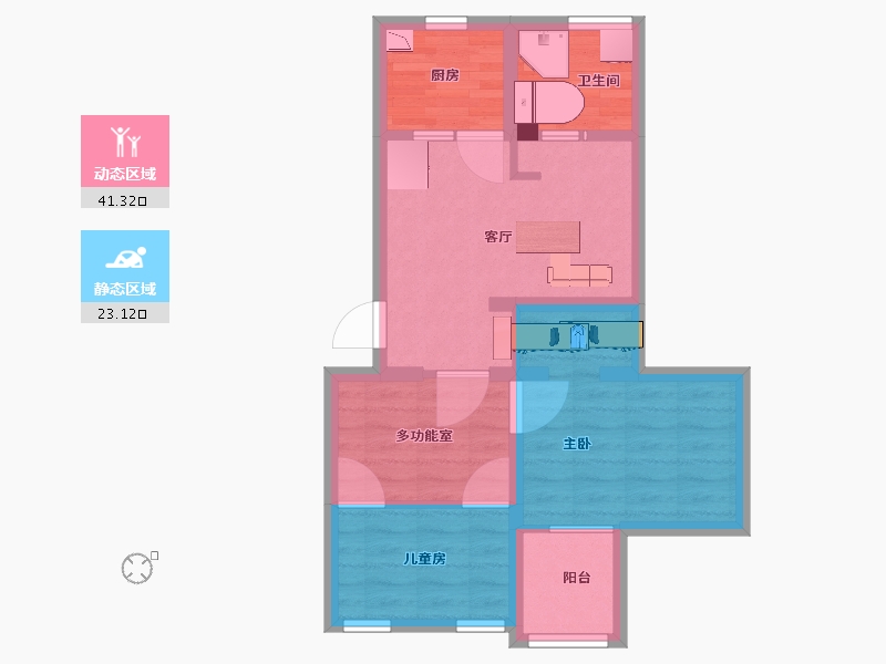 上海-上海市-安临小区-52.45-户型库-动静分区