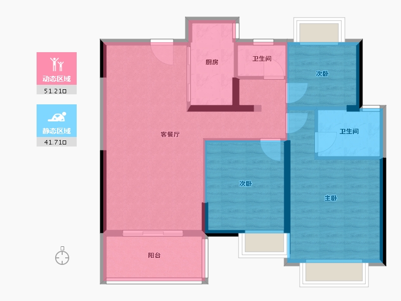 江西省-九江市-中奥天悦湾-83.56-户型库-动静分区