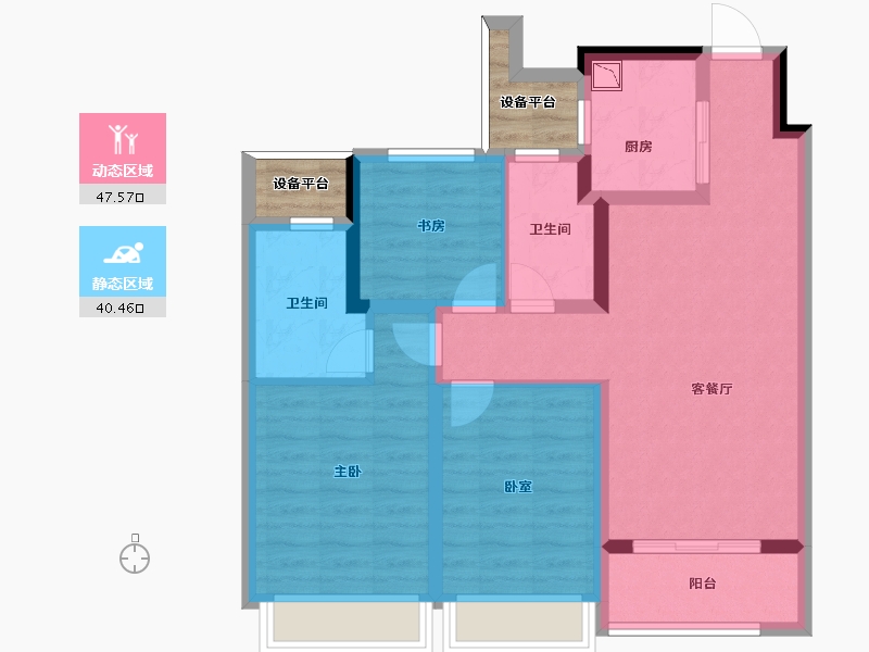 浙江省-绍兴市-臻越院-81.69-户型库-动静分区