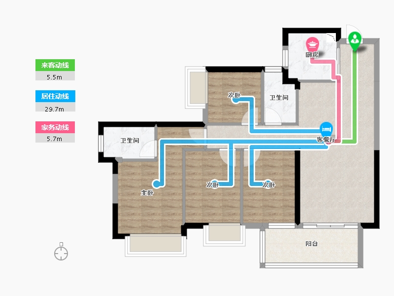 广西壮族自治区-南宁市-龙光玖誉城-88.54-户型库-动静线