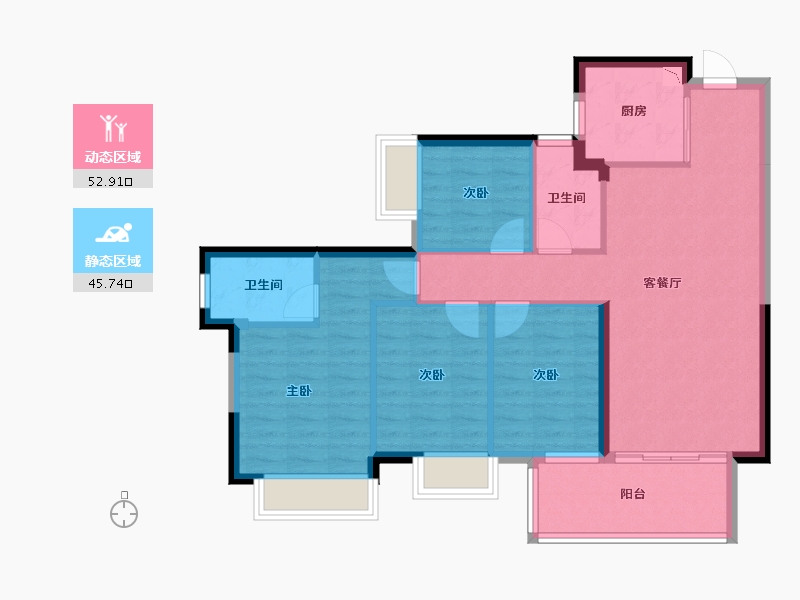 广西壮族自治区-南宁市-龙光玖誉城-88.54-户型库-动静分区