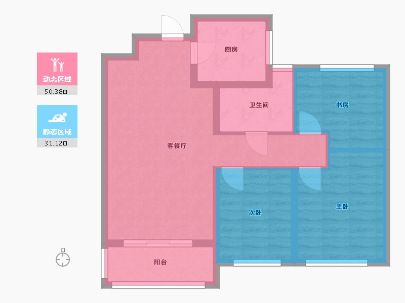 山东省-济宁市-绿地国际城-72.60-户型库-动静分区