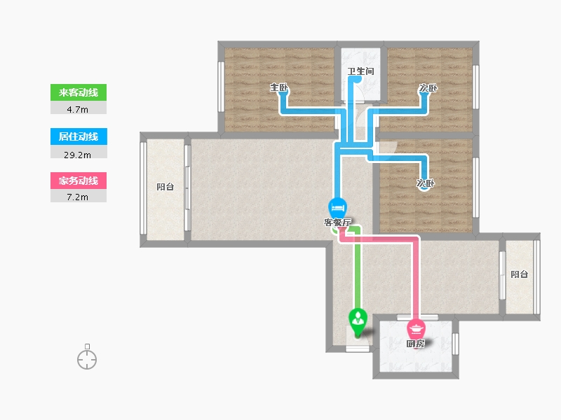 陕西省-西安市-唐帝华府-101.08-户型库-动静线