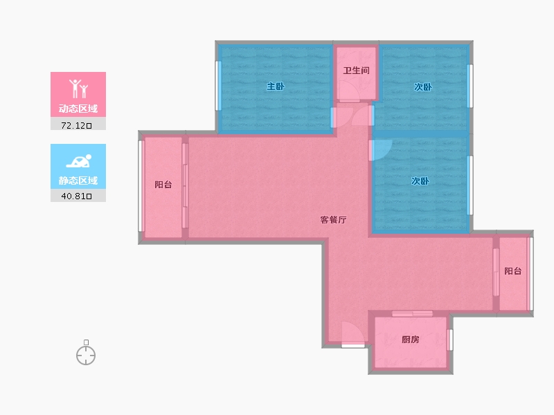 陕西省-西安市-唐帝华府-101.08-户型库-动静分区