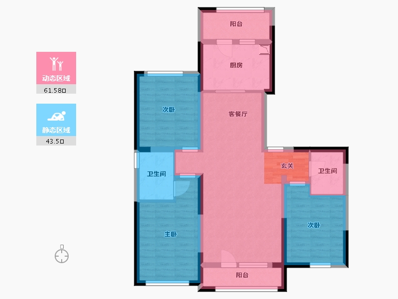 吉林省-长春市-天禄・金典名城-92.84-户型库-动静分区