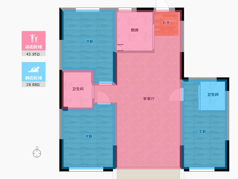 吉林省-长春市-天禄・金典名城-73.64-户型库-动静分区