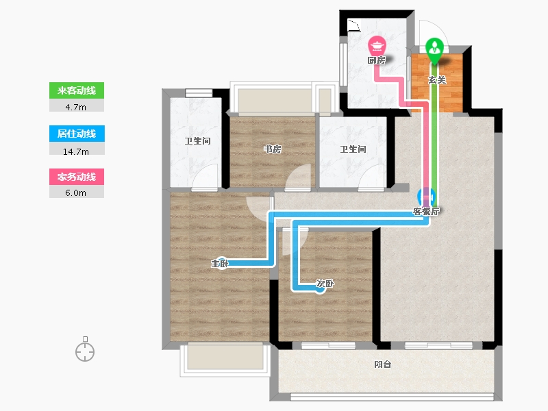 江苏省-南京市-玄武・映-84.00-户型库-动静线