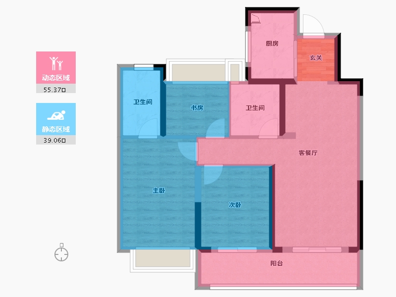 江苏省-南京市-玄武・映-84.00-户型库-动静分区