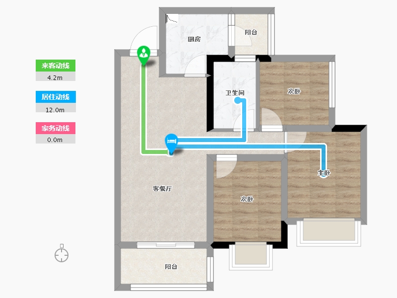 广西壮族自治区-柳州市-融创金成九阙府-63.85-户型库-动静线