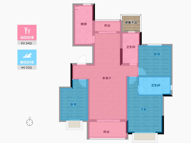 浙江省-绍兴市-恒大御澜庭-96.07-户型库-动静分区