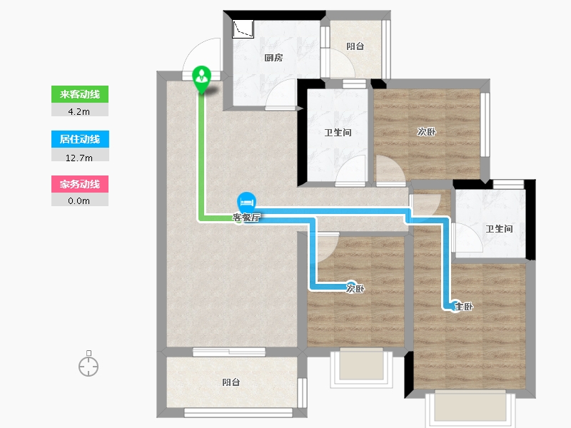 广西壮族自治区-柳州市-融创金成九阙府-72.44-户型库-动静线