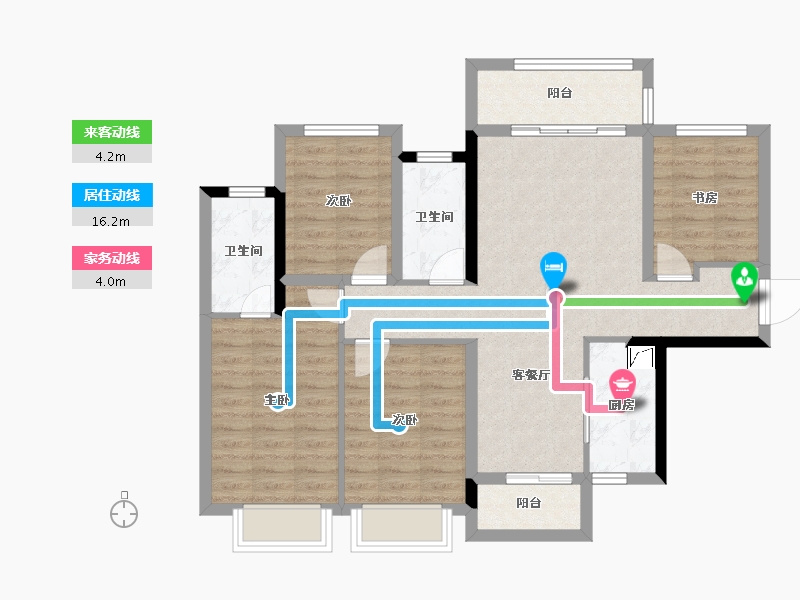 广西壮族自治区-柳州市-融创金成九阙府-91.33-户型库-动静线